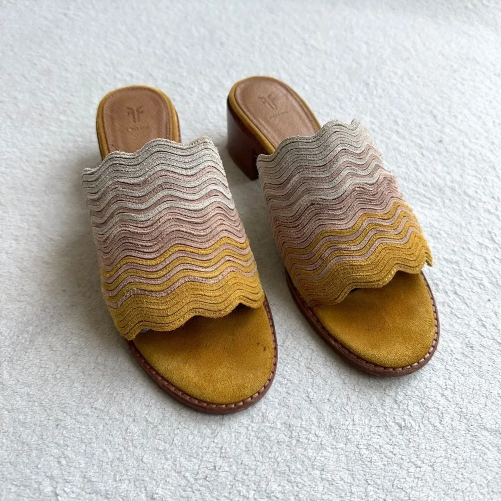 Frye Cindy Wave Mule block heel sandal‎ 6.5 M